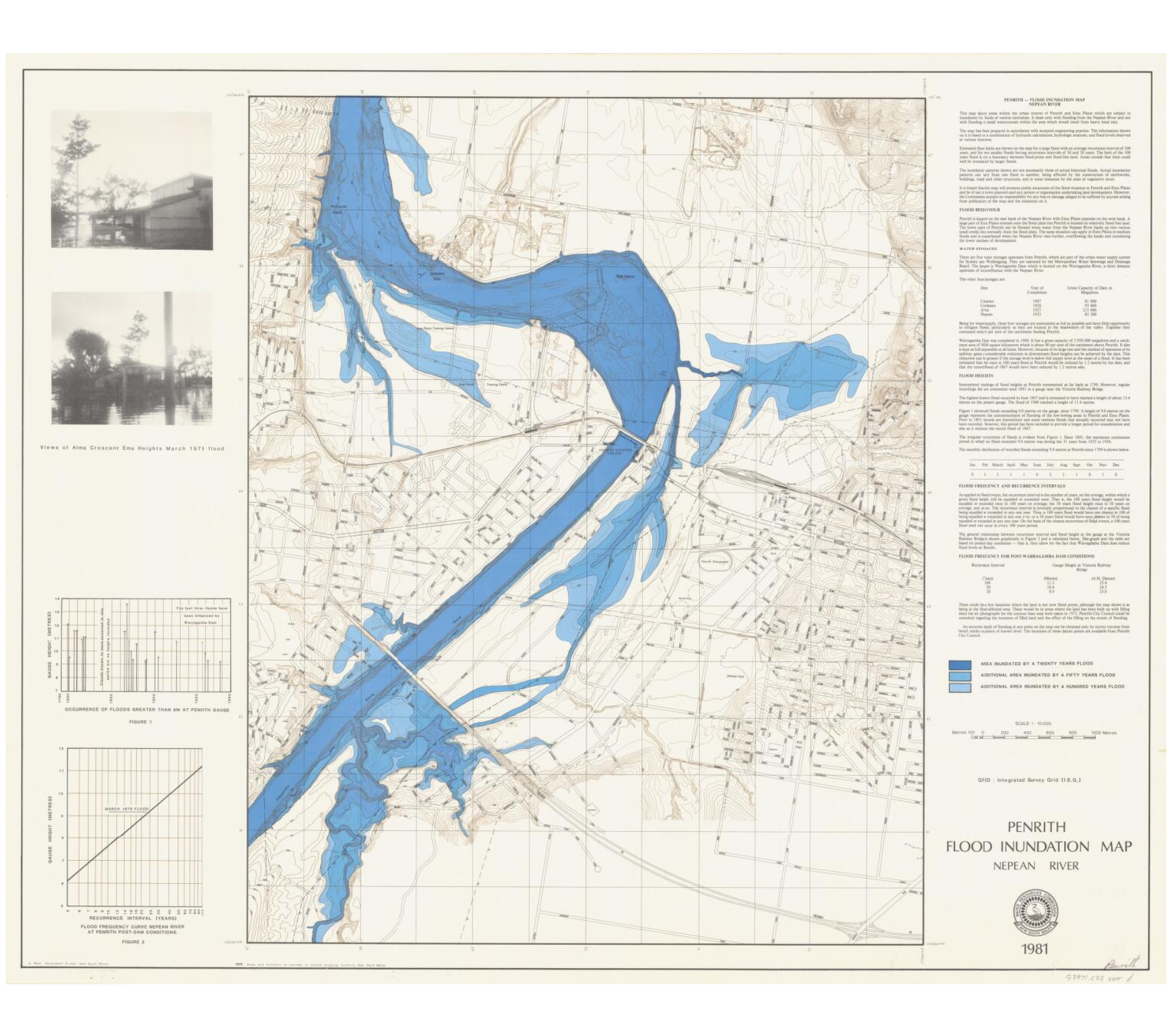 1981 Penrith Lakes Flood Inundation Map